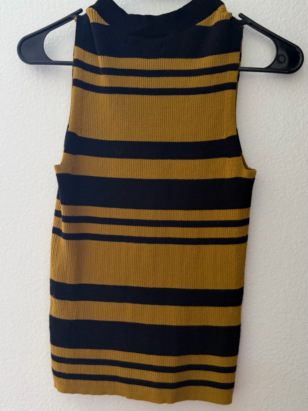 Who What Wear Mustard and Black Striped Knit Midi Dress - Picture 4 of 4